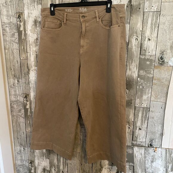 A.N.A A new approach tan high rise wide leg crop 18 - Picture 1 of 5